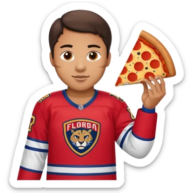 The galaxy with a with a Florida Panthers player
With a taco truck and a pizza truck
 sticker