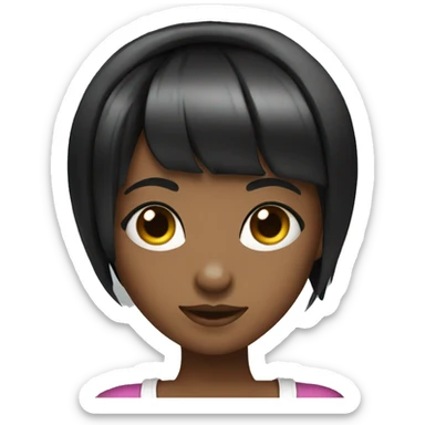 girl dj with short black hair and bangs sticker
