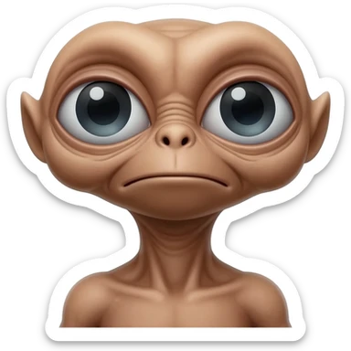 E.T. The Extra-Terrestrial from the movie getting sick sticker