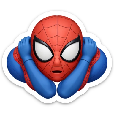 emoji de spiderman durmiendo sticker