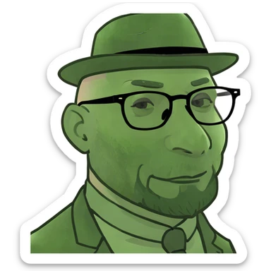 bald man with beard portrait sticker