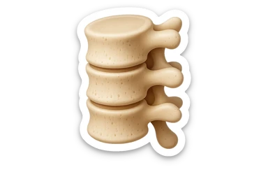 rappresenta con 3 emoji stile iphone di un piccolo tratto di spina dorsale, iperealistico 4k sticker