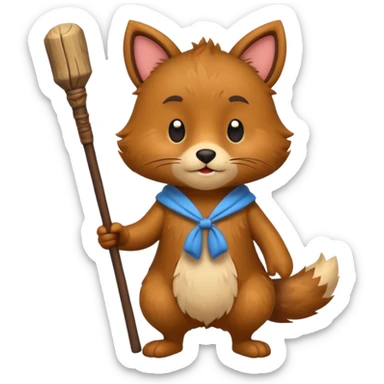 A cartoon animal character teaching with stick sticker