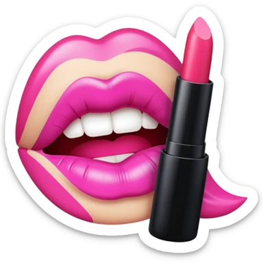 Pink lipstick sticker
