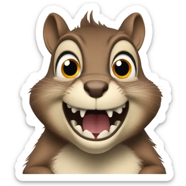 a very scary squirrel experiencing Fear, despair, no background sticker