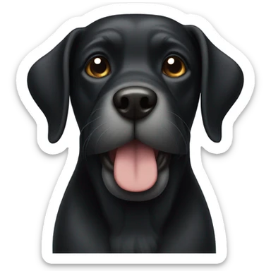 Black dog with a beard and short legs  sticker
