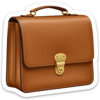 brown handbag, front view sticker
