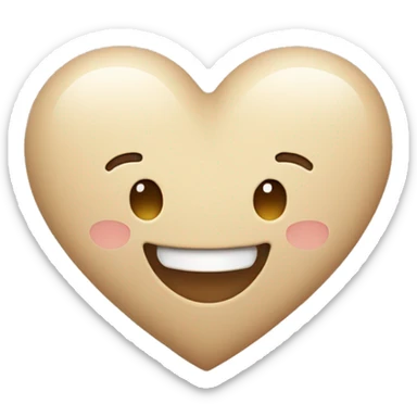 Beige Heart with smile  sticker
