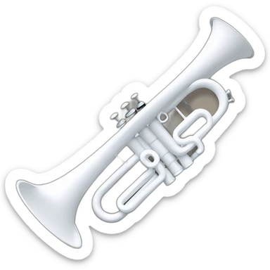White painted trumpet sticker