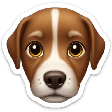 small dog face completely brown in color sticker