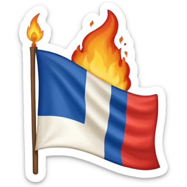 emoji bandera de francia ardiendo pero que sea la bandera de francia sticker