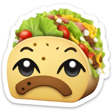 A taco holding a gun ￼ sticker