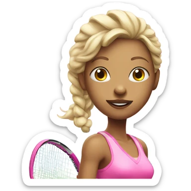 Tennis blonde girl in pink  sticker