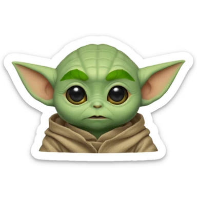 Cute Baby Yoda head sticker