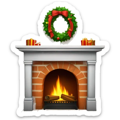 Christmas fireplace sticker