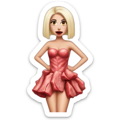 lady gaga in meat dress sticker