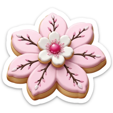 Cherry blossom shaped cookies sticker
