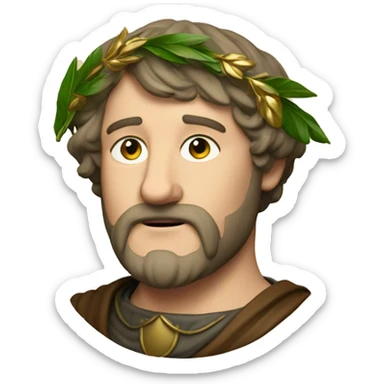 Petrarch holds a golden laurel wreath in his hand sticker