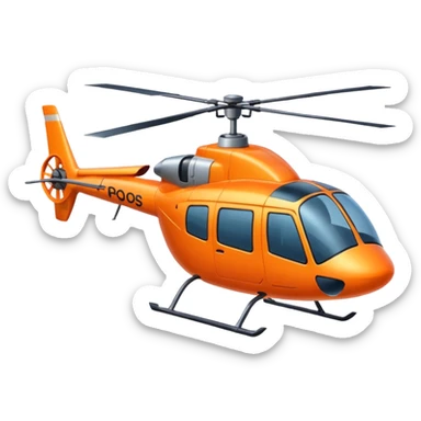 flying helicopter orange cone with legs sticker