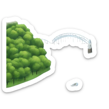 Scenic view of the Charles River in Boston with sparkling water, boats bridges, and the city skyline in the background surrounded by greenery and trees sticker