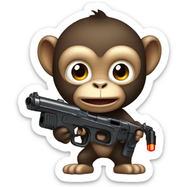 Monkey with pewpew  sticker