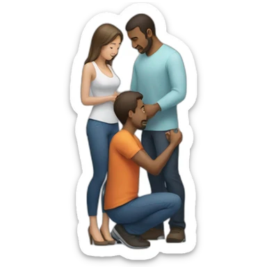 Man kneeling in front of woman sticker