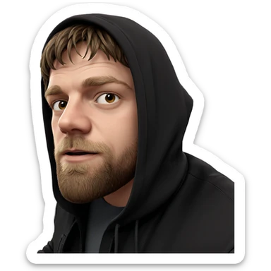 brown haired boy indoors sticker