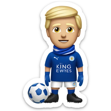 Donald trump as a Leicester city football supporter with football boots sticker