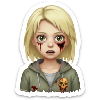 Girl zombie with blonde hair sticker