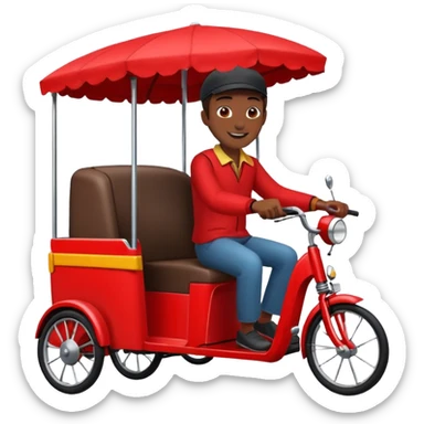 generate an ios genmoji of an e rickshaw red sticker