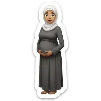 Pregnant woman in hijab who is an amputee sticker