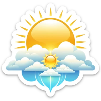 Epic complex detailed heavenly divine gradients white golden bright light solarpunk sunny aesthetic-scenery sticker