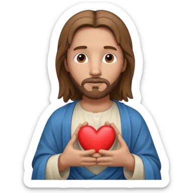 Jésus avec un cœur dans ses mains sticker