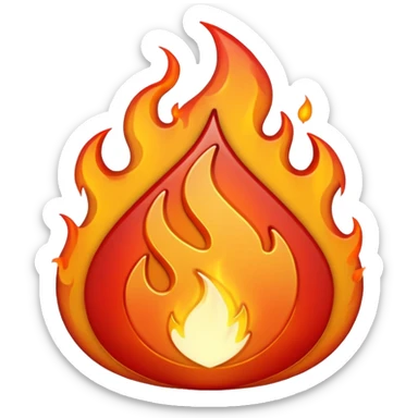 video play button with flames sticker