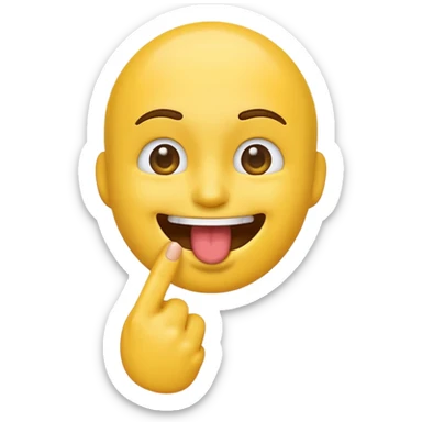 emoji qui sourit avec un doigt dans la bouche  sticker