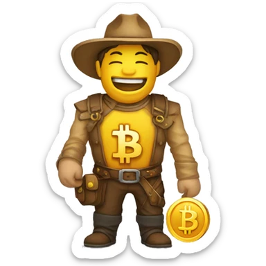 Minero de bitcoin muy feliz  sticker