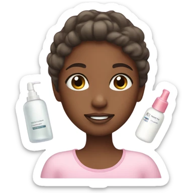 A girl doing her skincare routine sticker