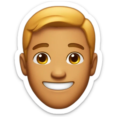 Mischievous tanned man smile sticker