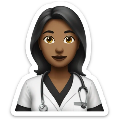 Woman in black scrubs facing to the left sticker