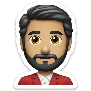 omani cfo with black beard small eyes sticker