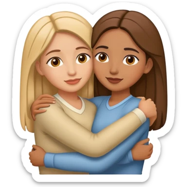 2 Amigas astetic abrasándose  sticker