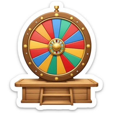 wheel of fortune, large, at booth sticker