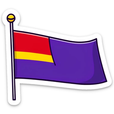 flag with three horizontal stripes - red, yellow, and purple sticker