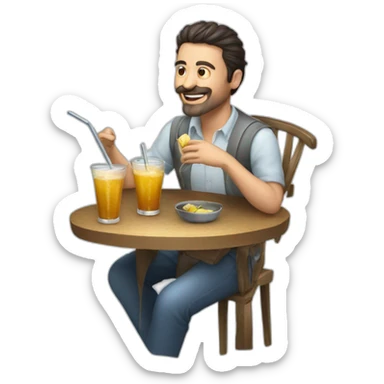 Argentinian men having mate from a Metallic straw sticker