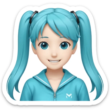 Hatsune Miku smile twintail sticker