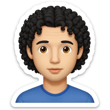 a handsome man with black curly hair tries to kiss sticker