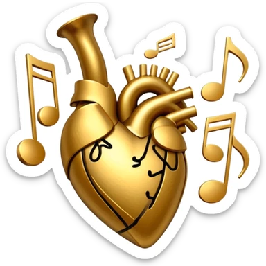 jazz music themed heart sticker
