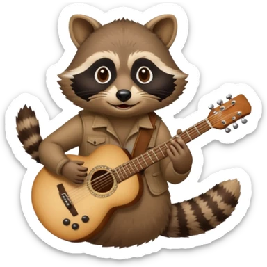 crazy Raccon with guitar sticker