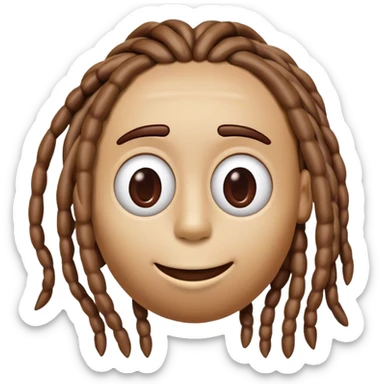 Brown M&M long head and dreads
 sticker