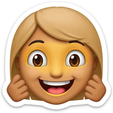 cartoon emoji sticker with a mischievous smile expression, colorful and cheerful, no text, suitable for WhatsApp and Instagram sticker